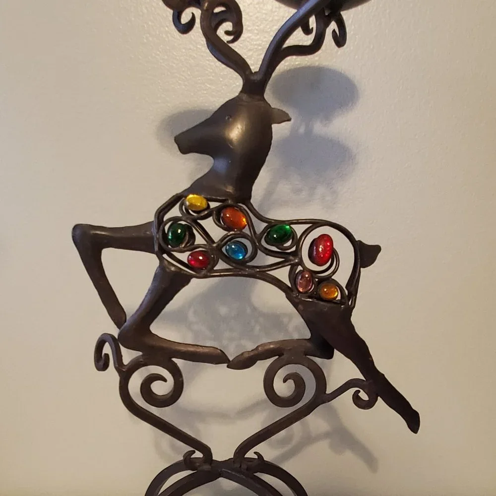 Pier 1 Vintage Black Wrought-Iron Jeweled 20